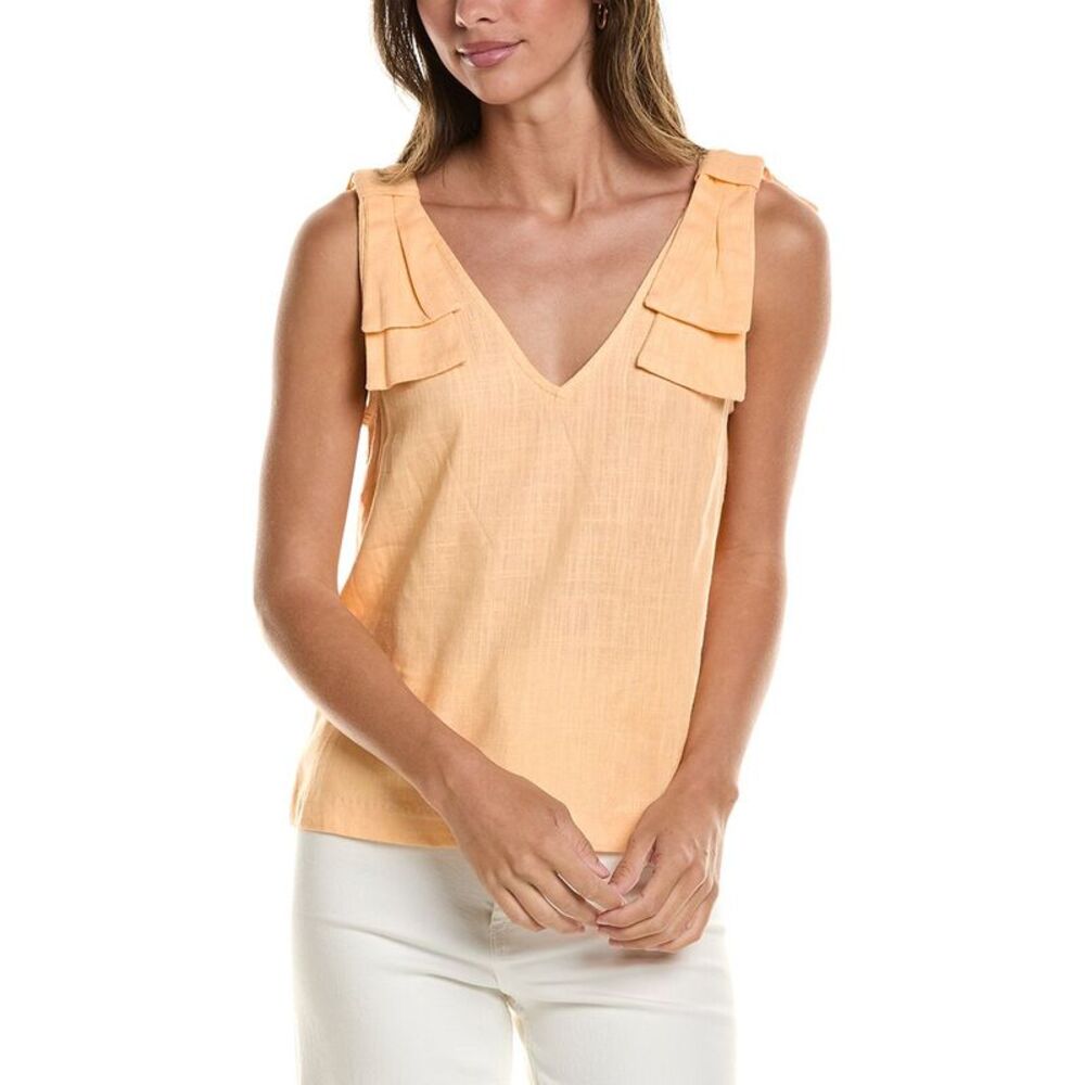 Cece Womens Bow Strap Linen-Blend Tank, Pink